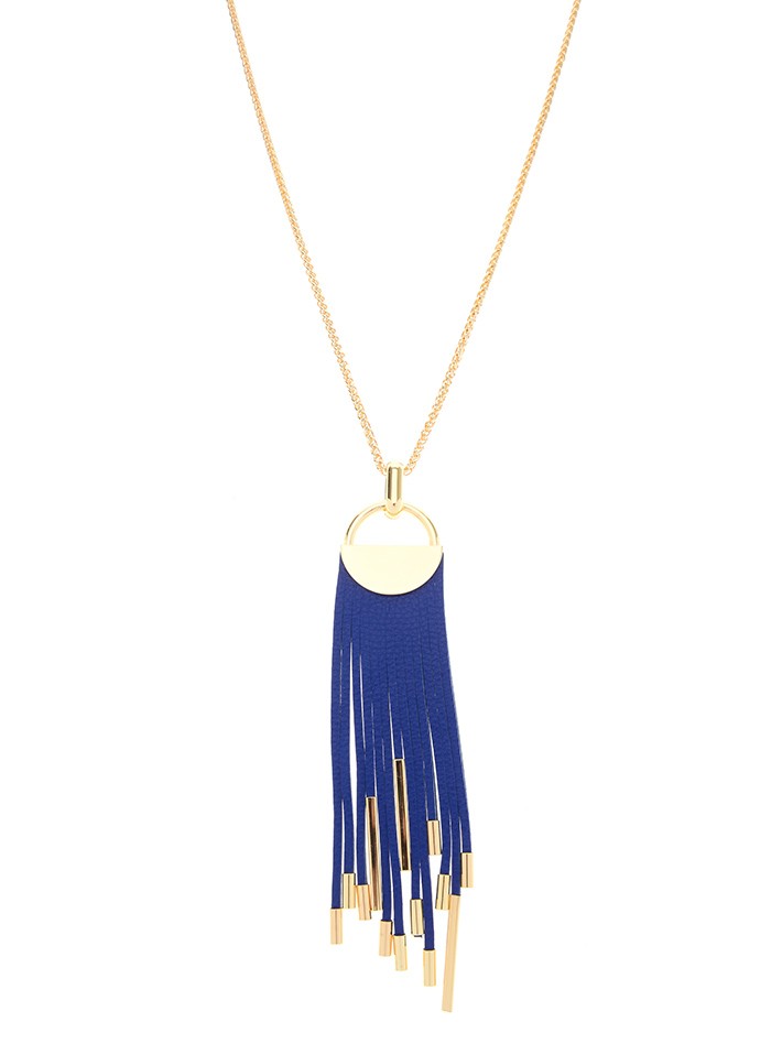 Midnight Tassel Necklace Cobalt