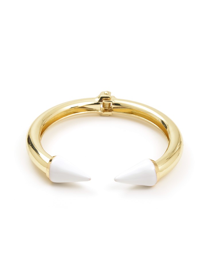 Spike Cuff, White &amp; Gold